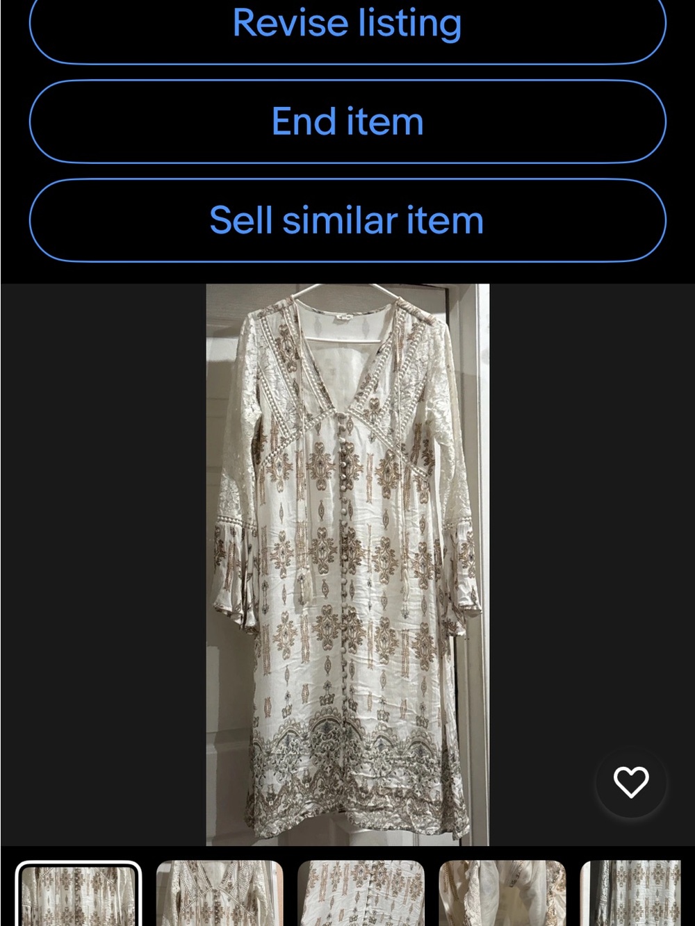 Boho Unique Button Down Dress with Lace Sleeves